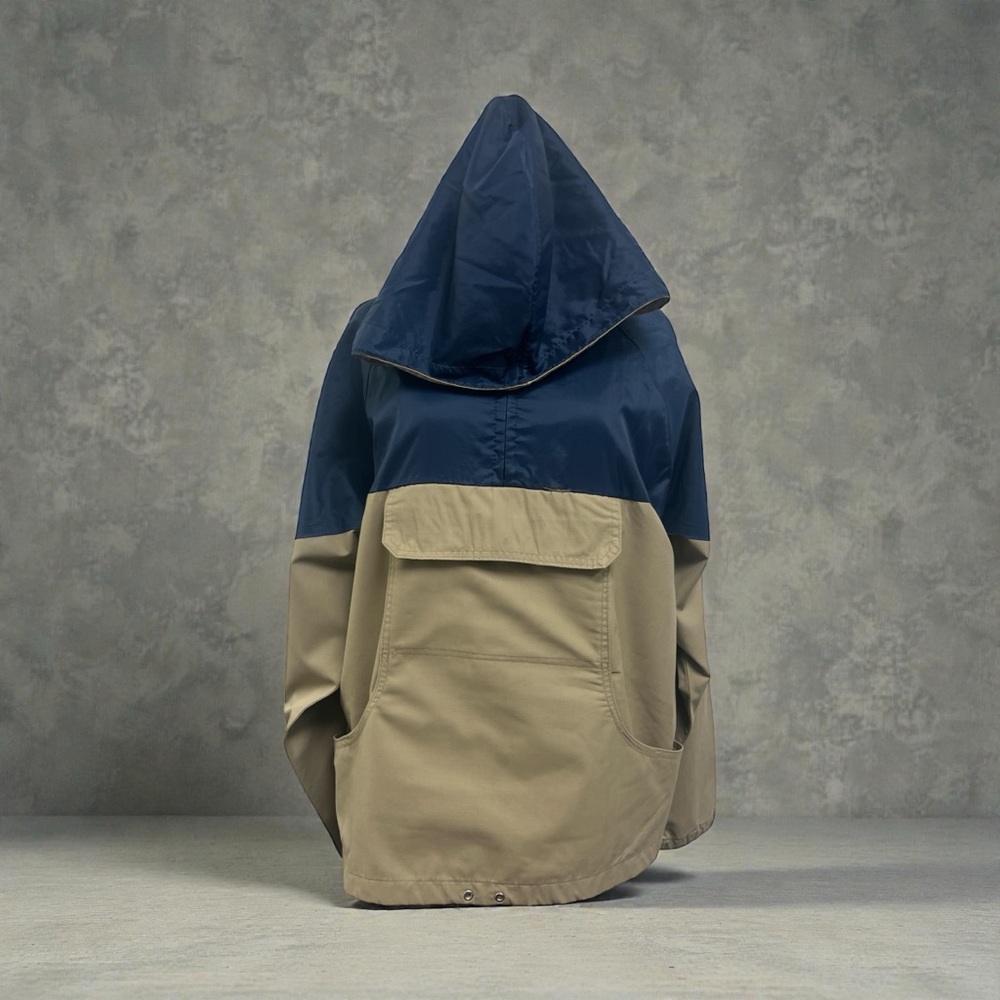 Men's Dual-Tone Hooded Raincoat
